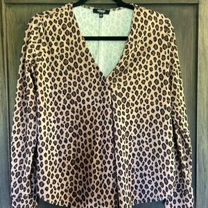 Premise Animal Print V-Neck Blouse